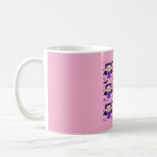 Cute Vampire Girl Purple Halloween Pattern Coffee Mug