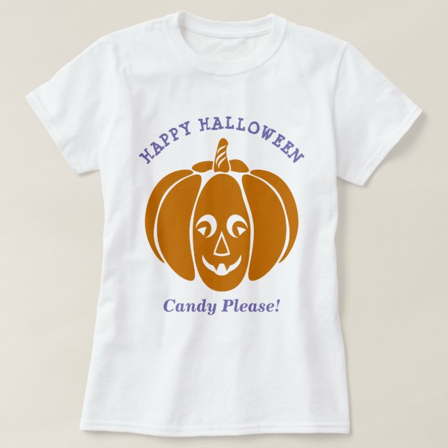 Cute Vampire Halloween Pumpkin Graphic T-Shirt (Design Front)