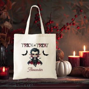 Cute Vampire Kid Trick or Treat Halloween Tote Bag