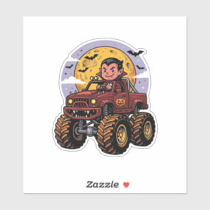 Cute Vampire Monster Truck Halloween Shirt Design_