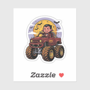 Cute Vampire Monster Truck Halloween Shirt Design_
