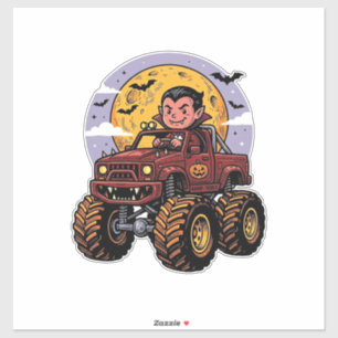 Cute Vampire Monster Truck Halloween Shirt Design_