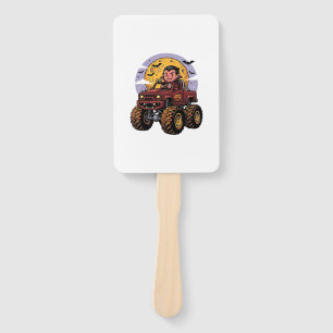 Cute Vampire Monster Truck Halloween Shirt Design_ Hand Fan