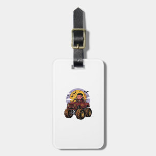 Cute Vampire Monster Truck Halloween Shirt Design_ Luggage Tag