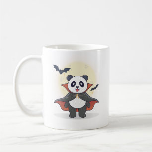 Cute Vampire Panda in Cape with Bats Coffee Mug