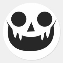 Cute Vampire Pumpkin Face Sticker