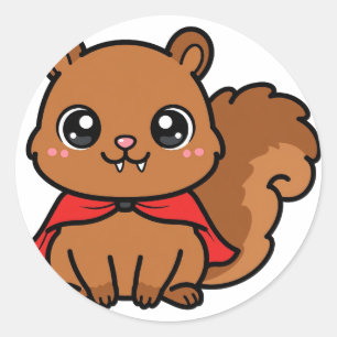 Cute Vampire Squirrel Halloween Classic Round Sticker