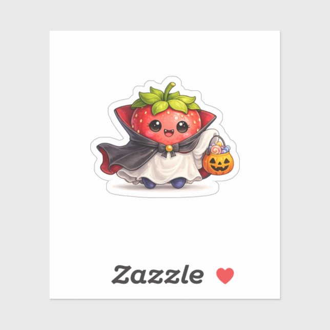 Cute Vampire Strawberry Halloween Sticker  (Sheet)