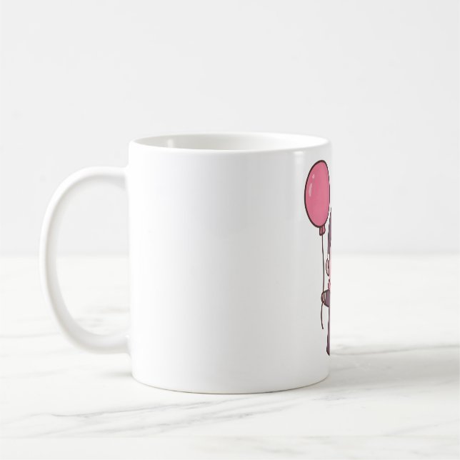 Cute Vampire With Red Balloon Coffee Mug (Left)