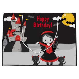 Cute Vampires Halloween Kids Spooky Birthday Large Large Gift Bag