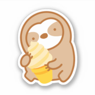 Cute Vanilla Ice Cream Cone Sloth