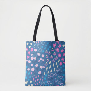 Cute Vector Floral Seamless Pattern Tote Bag