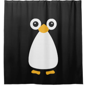 Cute Vector Penguin Shower Curtain