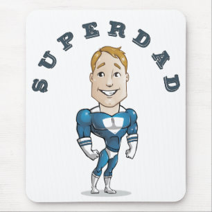 Cute Vector Super Dad Mouse Pad