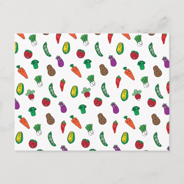 Cute Vegetable Food Pattern Postcard (Front)