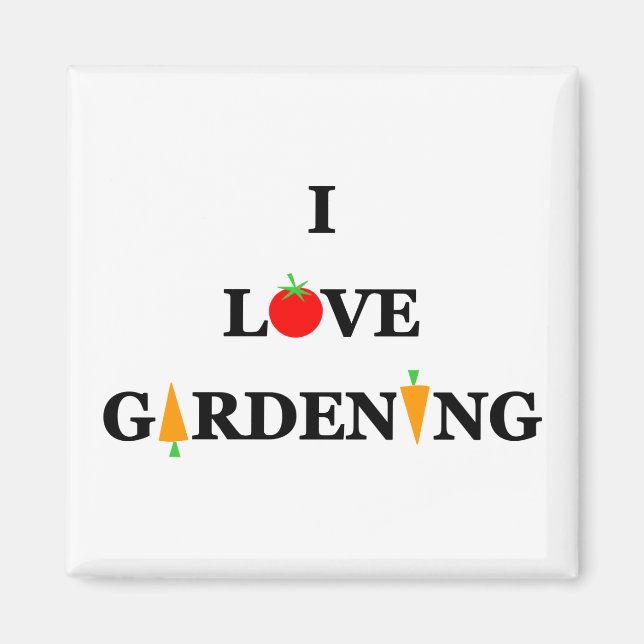 Cute Vegetable Gardener Saying and Cartoon Veggies Magnet (Front)