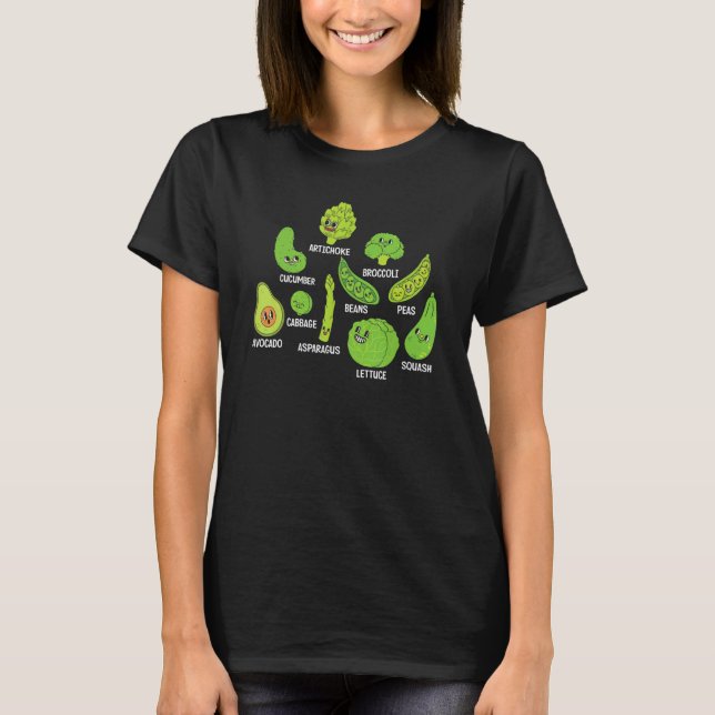 Cute Vegetable Graphic Vegan Food Veggie Diet T-Shirt (Front)