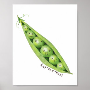 Cute Vegetable Green Sweet Peas Pun Poster