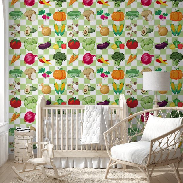Cute Vegetable Pattern  Wallpaper (Kids)