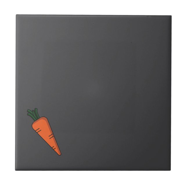 Cute vegetables carrot  grey pattern  ceramic tile (Front)