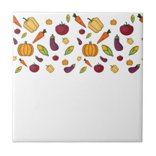 Cute vegetables pattern ceramic tile