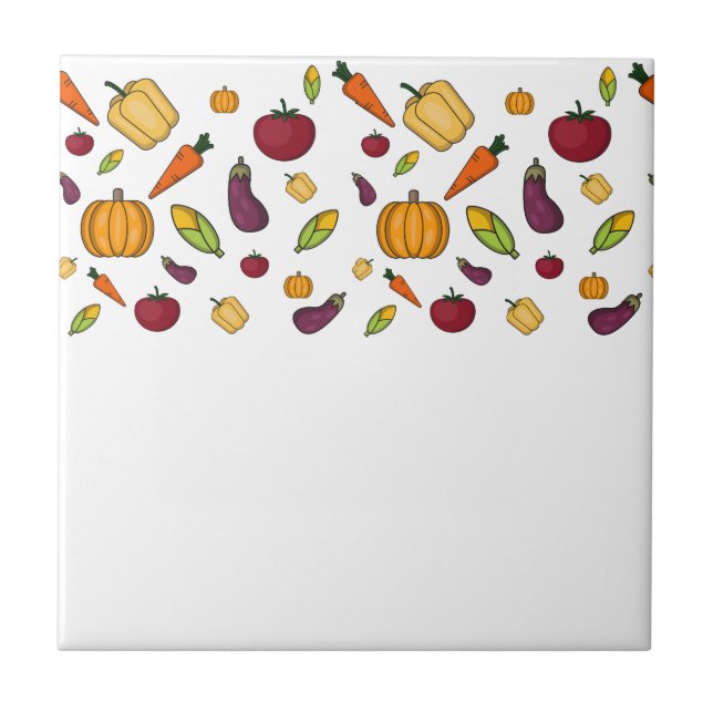 Cute vegetables pattern  ceramic tile (Front)