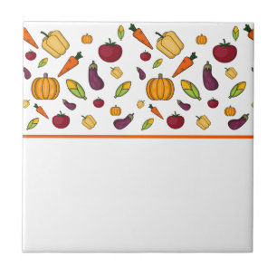 Cute vegetables pattern ceramic tile