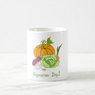 Cute Vegetarian Day Minimalist Romantic Coffee Mug