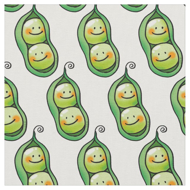 cute veggie two peas in a pod fabric (Close Up)