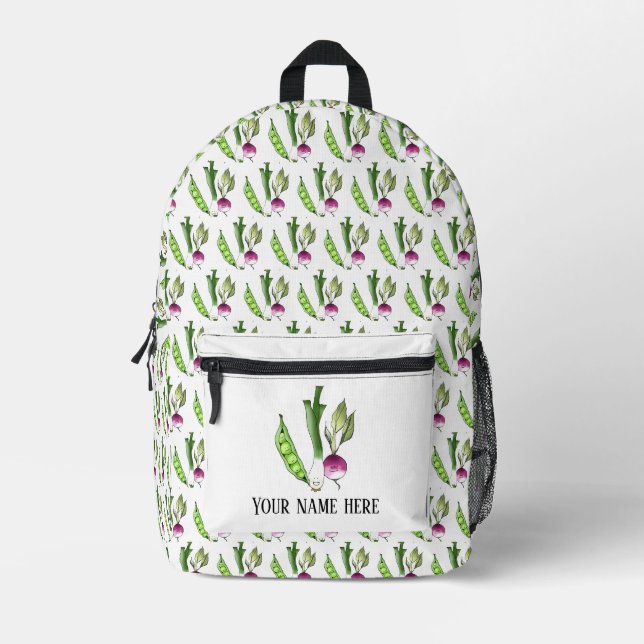 cute veggies (name) printed backpack (Front)