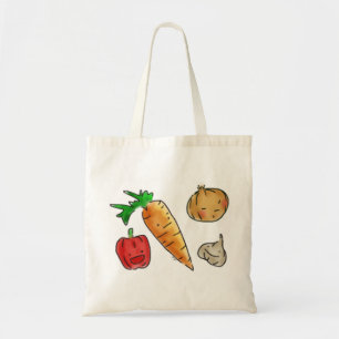 Cute Veggies Reusable Grocery Tote Bag