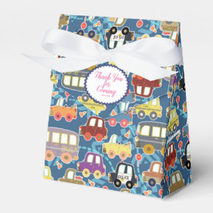 Cute Vehicles Blue Favour Box