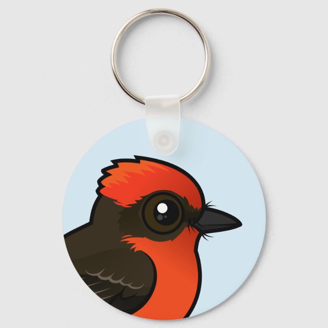 Cute Vermilion Flycatcher Key Ring (Front)
