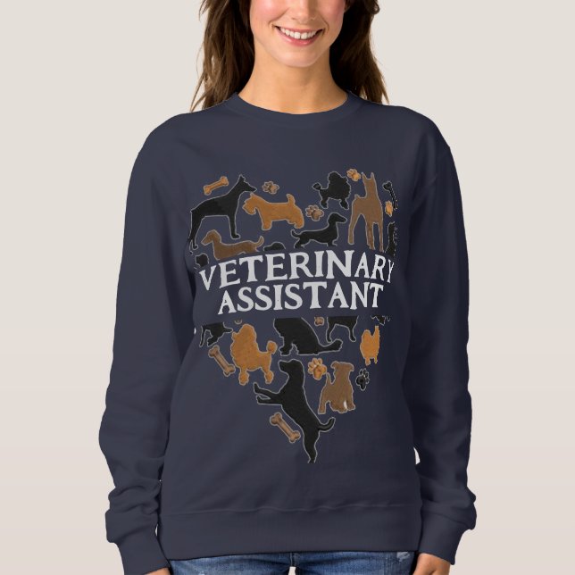 Cute vet clinic staff veterinary assistant sweatshirt (Front)
