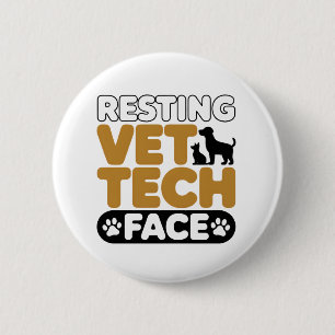 Cute Vet Tech Animal Lover Veterinary Technician 6 Cm Round Badge