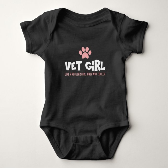 Cute Veterinarian Girl Vet Tech Woman Animal lover Baby Bodysuit (Front)