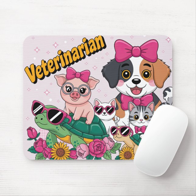 Cute Veterinarian Mouse Pad (With Mouse)