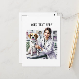 Cute Veterinarian Office customizable  Postcard