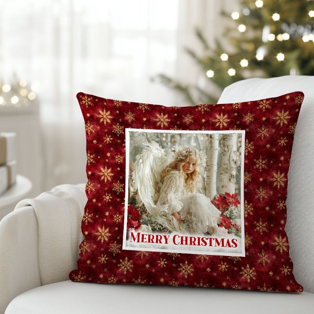 Cute Victorian Angel Red Gold Holiday Accent Xmas Cushion (Cute Victorian Angel Red Gold Holiday Accent Christmas Pillow

)