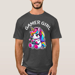 Cute Video Game Gaming Unicorn Gamer Girl boy T-Shirt