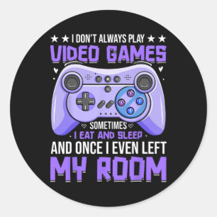 Cute Video Game Lover Gaming Player For Boys Kids Classic Round Sticker