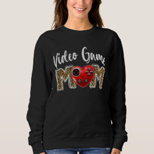 Cute Video Game Mom Leopard Print Mom For Mother s Sweatshirt