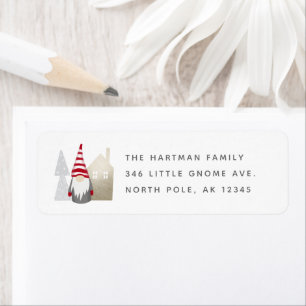 Cute Village Gnome Christmas Holiday Return Address Label