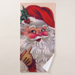 Cute vinage santa claus 2 bath towel
