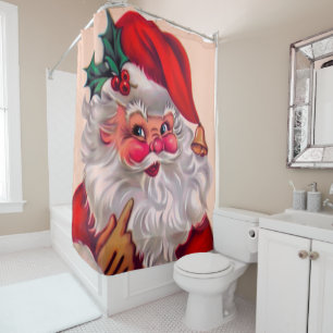 Cute vinage santa claus 2 shower curtain