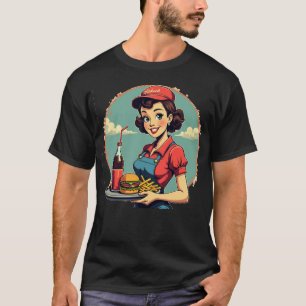 Cute Vintage 1950s Carhop Retro for Men T-Shirt