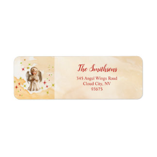 Cute Vintage Angel Christmas Return Address Label