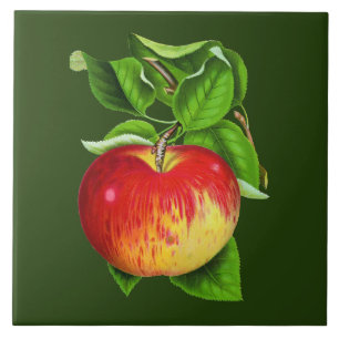 Cute vintage Apple kitchen decor Ceramic Tile