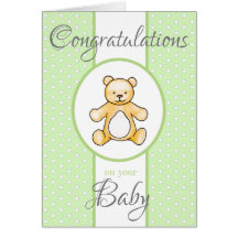Cute vintage baby shower teddy
