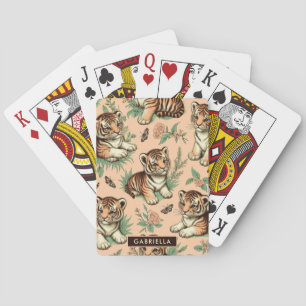 Cute Vintage Baby Tiger Pattern Playing Cards